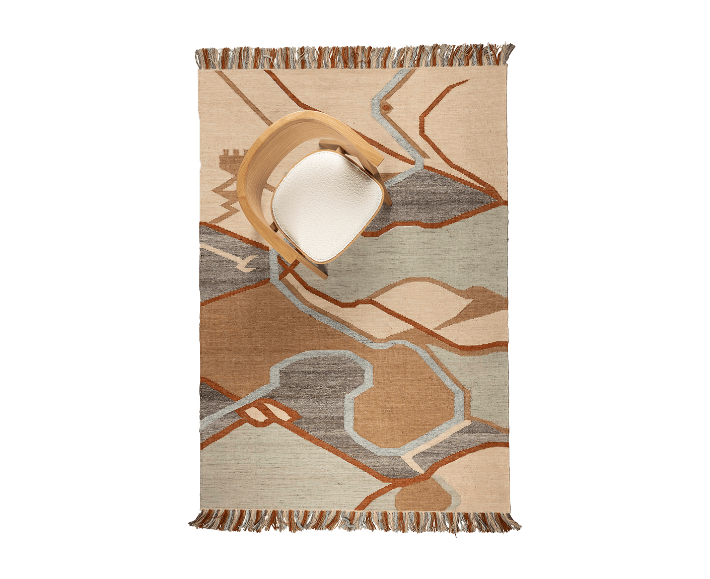 Saigon Teppich 160 x 230 cm recyceltem PET Beige / Orange