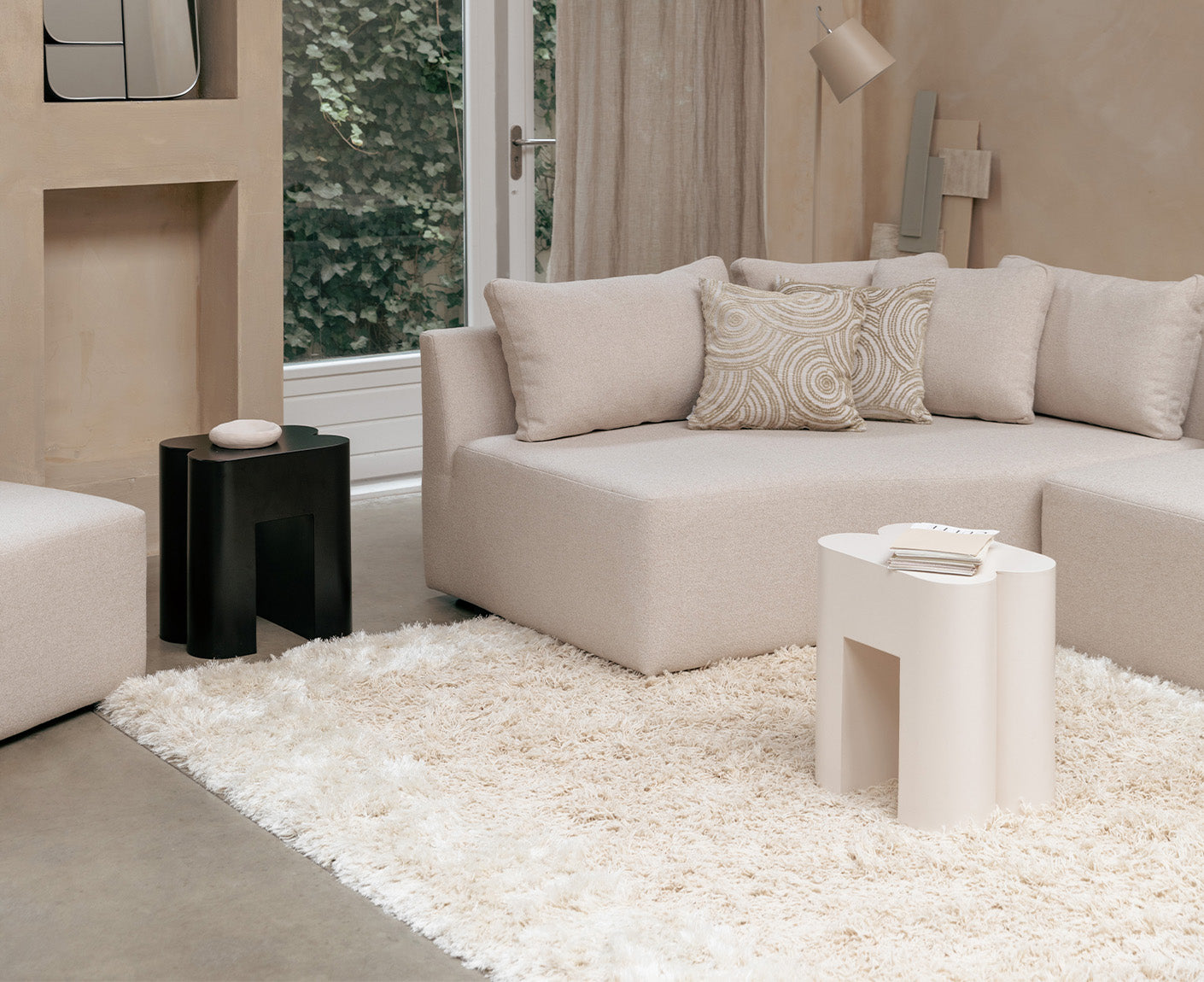 Curly Teppich 200x290 Hochfloor Beige