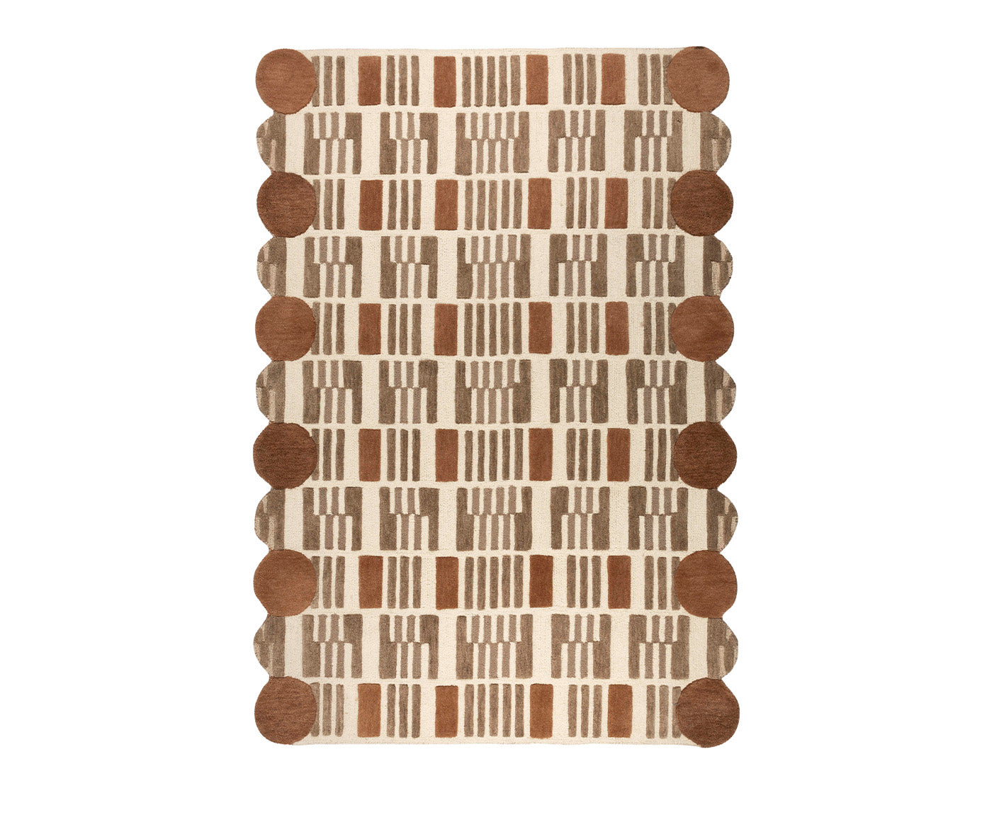 Mundra Woll Teppich 160 x 230 cm Beige