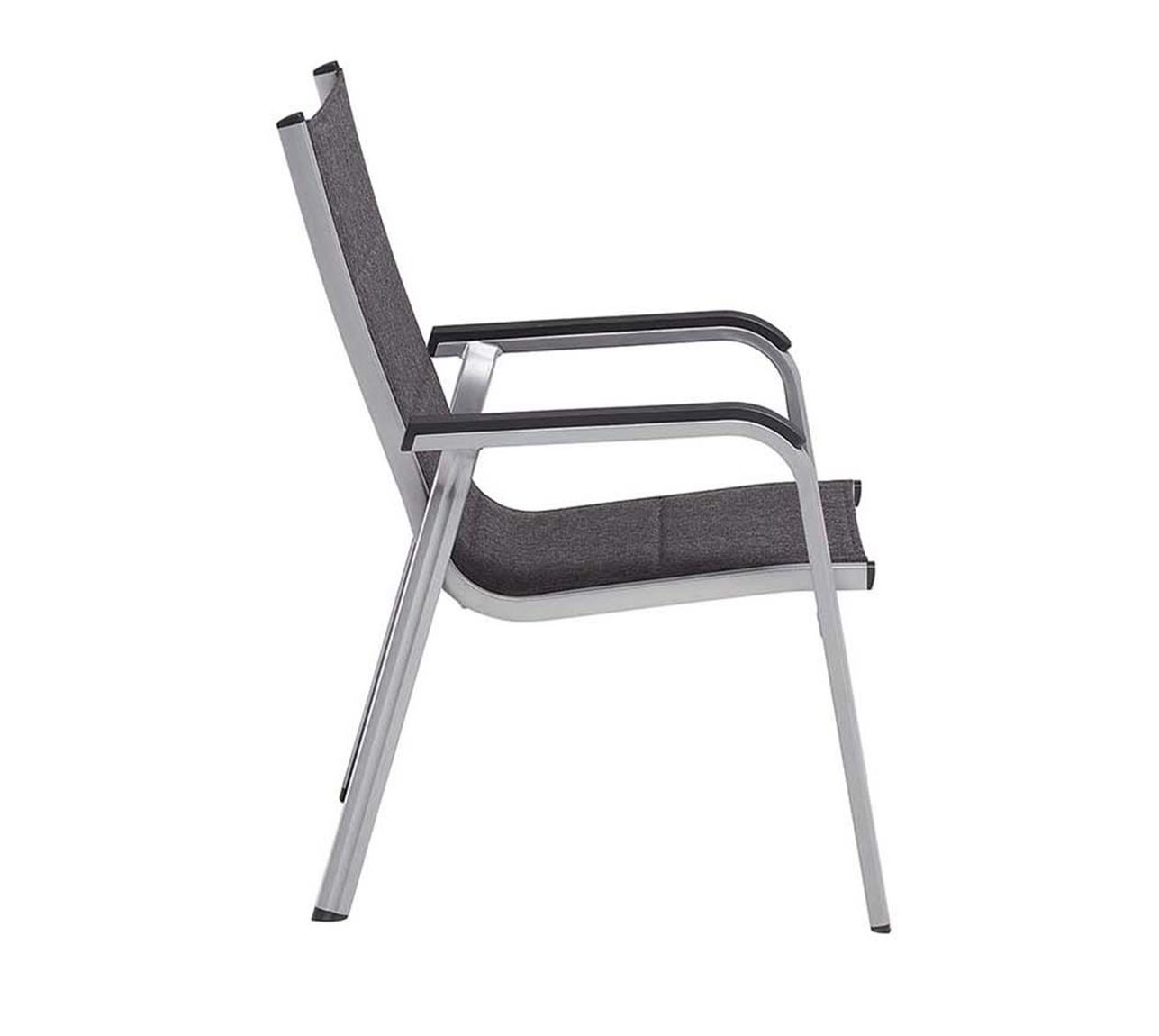 Kettler Basic Plus Padded 6x Stapelsessel, montiert, Silber / Anthrazit