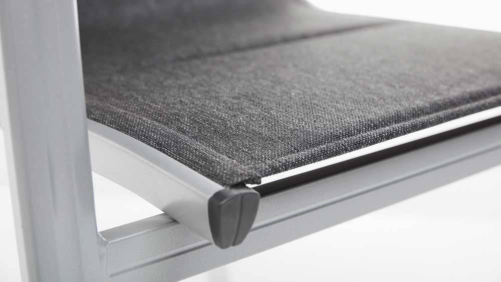Kettler Basic Plus Padded 8x Stapelsessel Silber / Anthrait