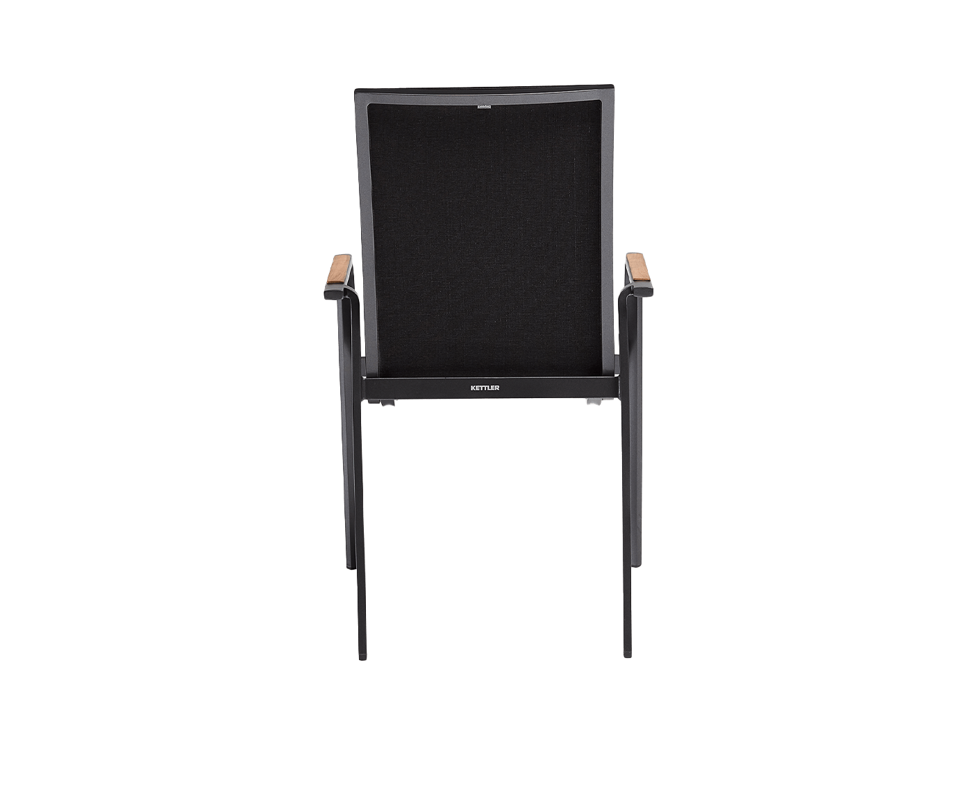 Kettler Dining Diamond Stapelsessel hohe Rückelehne Anthrazit-Teak / Schwarz
