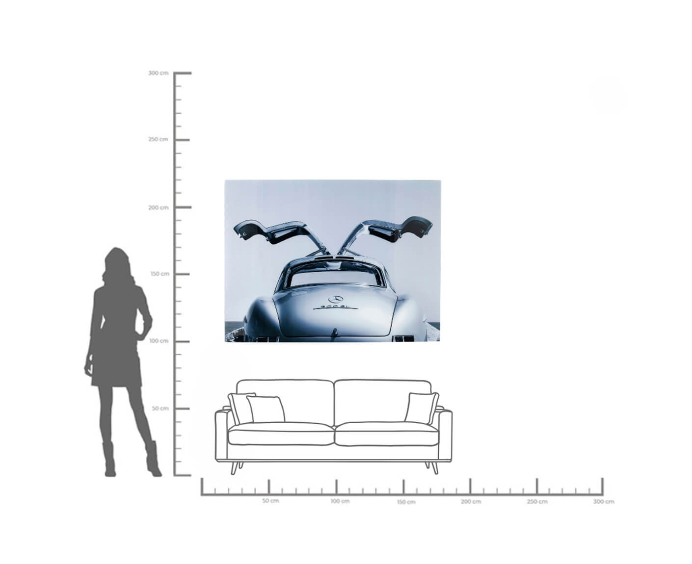 Glasbild Oldtimer Back 160x120 cm