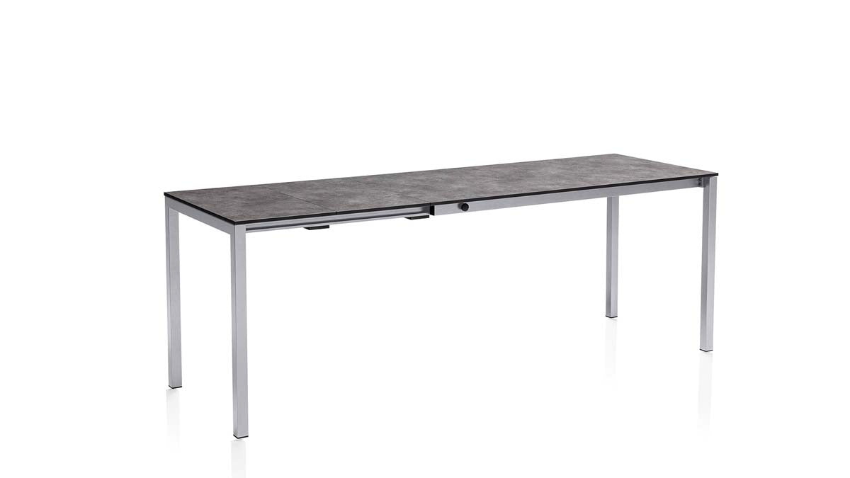 Kettler Cubic HPL Gartentisch, ausziehbar, Größe wählbar Silber / Anthrazit