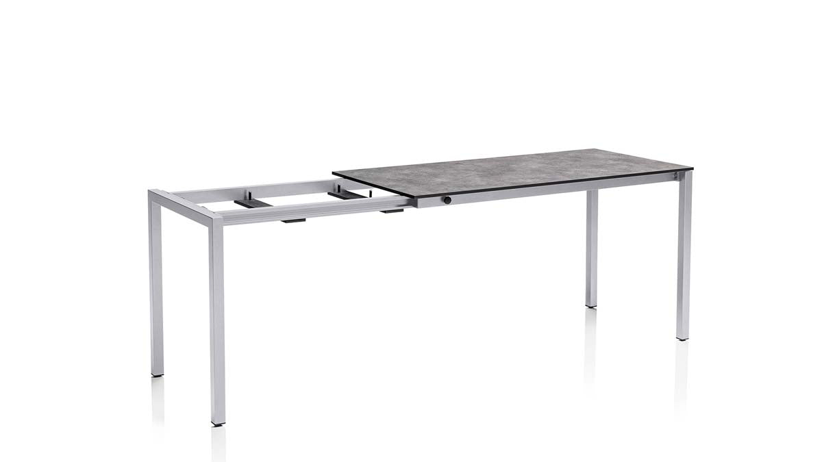 Kettler Cubic HPL Gartentisch, ausziehbar, Größe wählbar Silber / Anthrazit