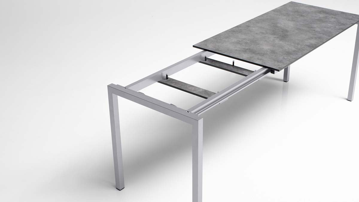 Kettler Cubic HPL Gartentisch, ausziehbar, Größe wählbar Silber / Anthrazit