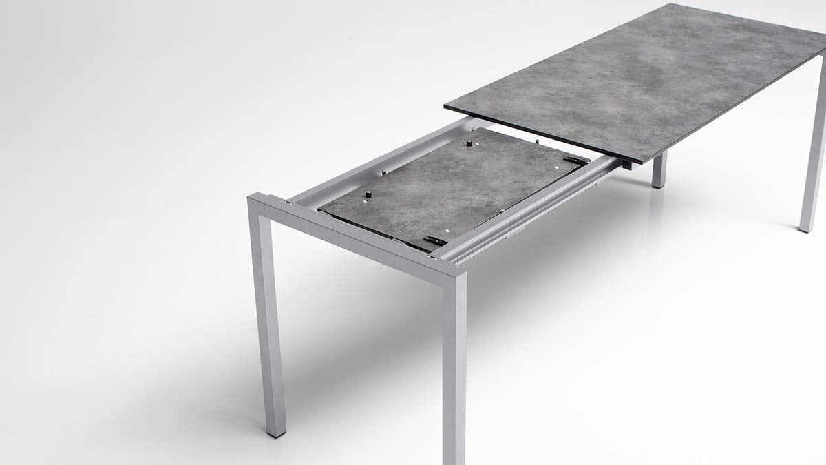 Kettler Cubic HPL Gartentisch, ausziehbar, Größe wählbar Silber / Anthrazit
