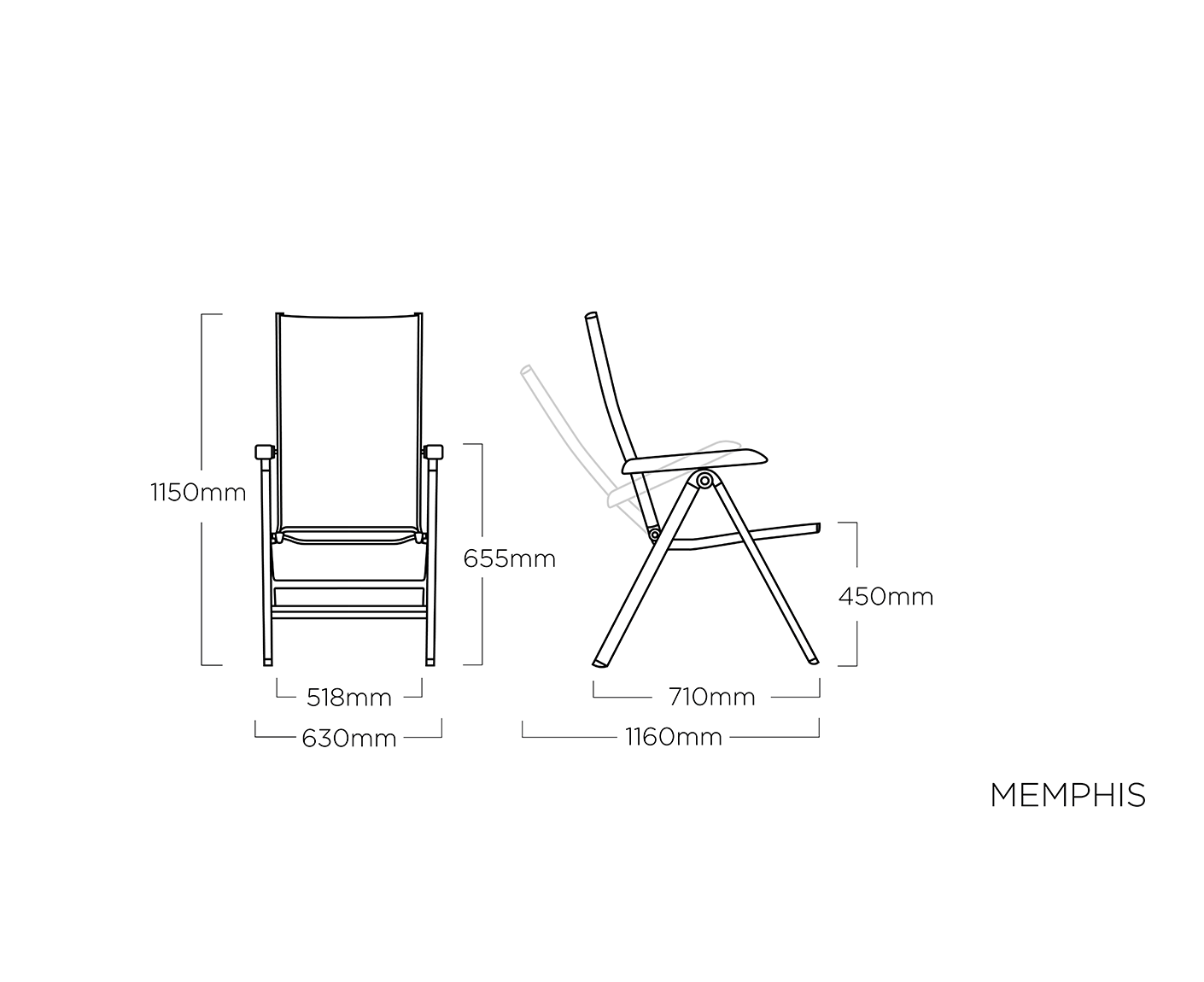 Kettler Memphis Gartenmöbelset 5-teilig Anthrazit / Teakholz