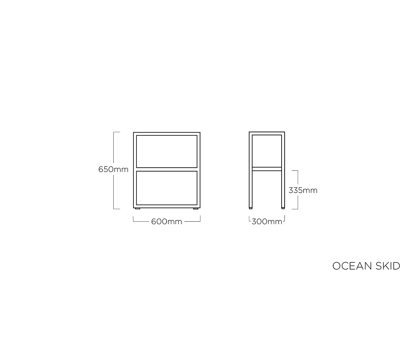 Kettler Ocean Skid Beistelltisch, Regal Anthrazit