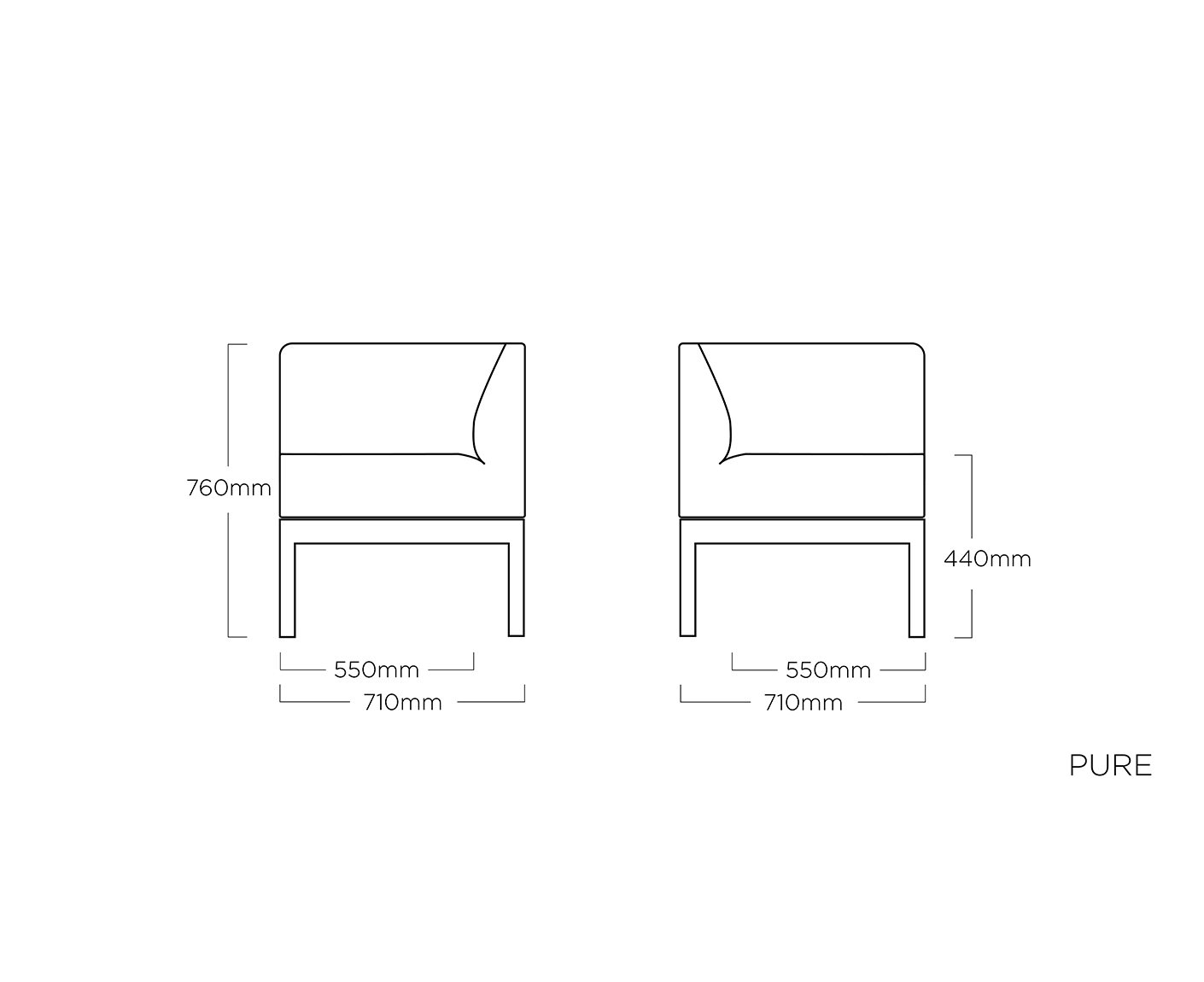 Kettler Pure City-Line Lounge Eckteil Anthrazit / Sunbrella