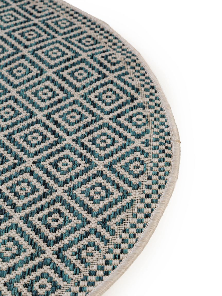 In- & Outdoor rund Teppich Cleo Blau