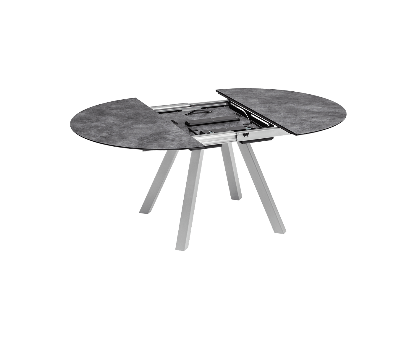 Kettler Garten Ausziehtisch Rund / Oval HPL 120/170 x 120 cm