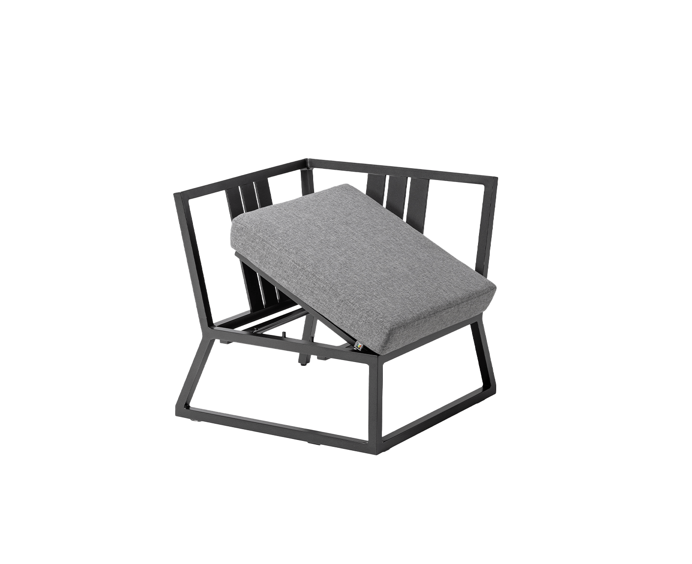 Kettler Ocean Skid Lounge Eckteil verstellbar Anthrazit / Hellgrau meliert