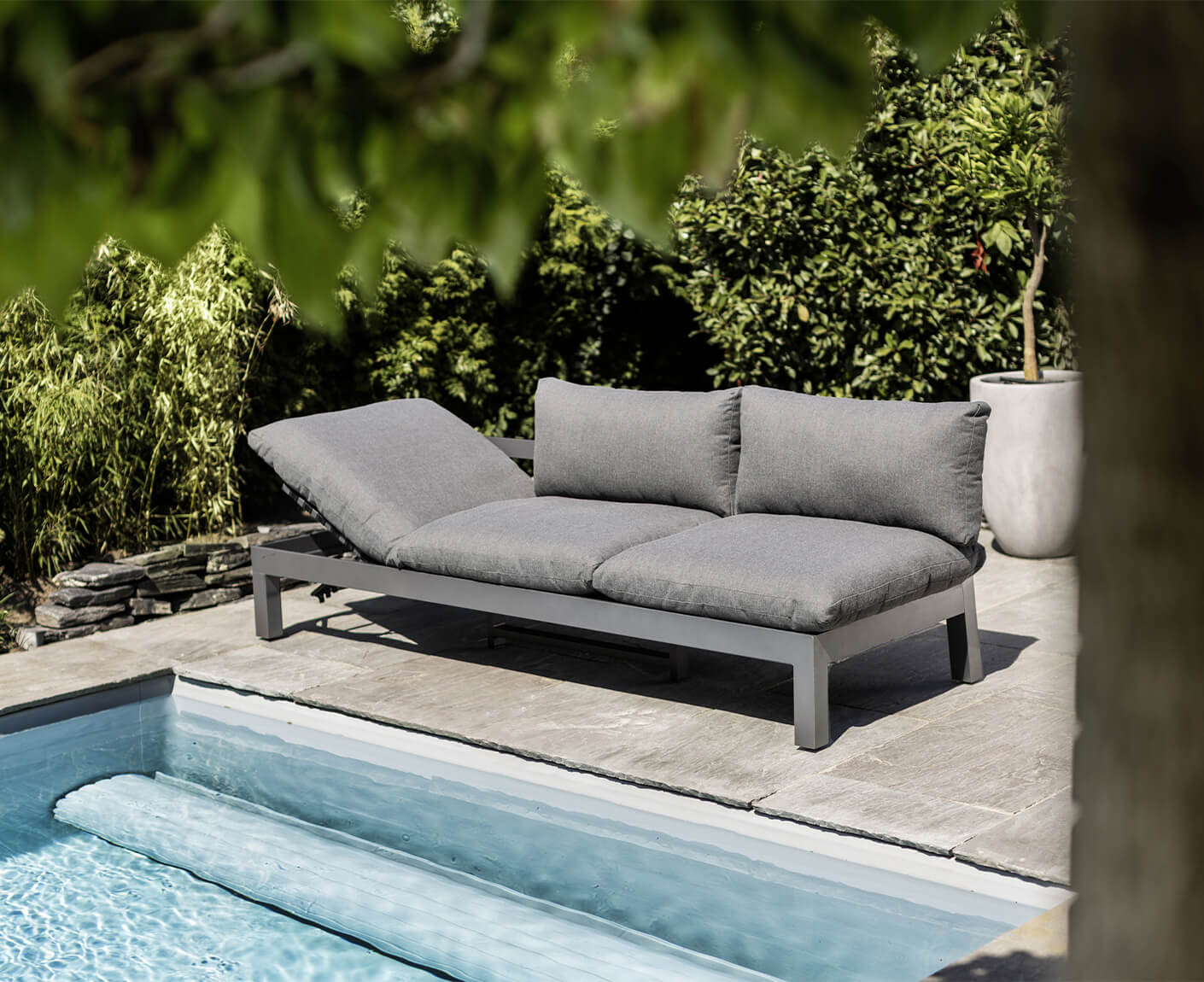 Kettler Comfort Lounge 3-Sitzer, Sonnenliege Anthrazit Matt / Graphit