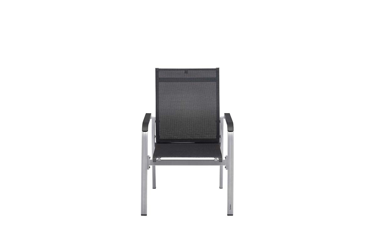 KETTLER BASIC + PREMIUM 4-er Set Stapelsessel Silber / Schwarz