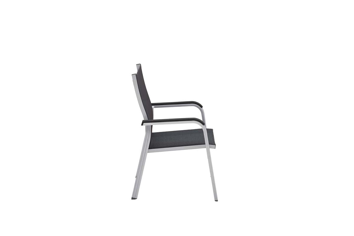 KETTLER BASIC + PREMIUM 4-er Set Stapelsessel Silber / Schwarz