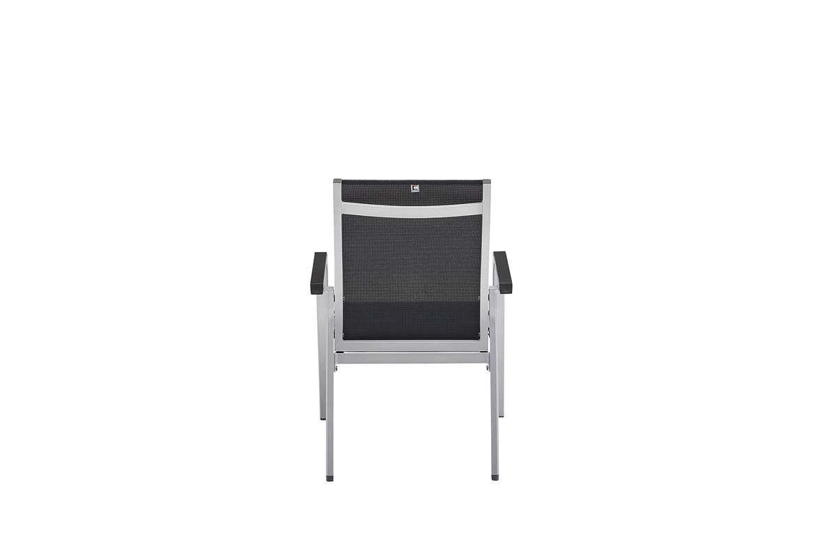 KETTLER BASIC + PREMIUM 4-er Set Stapelsessel Silber / Schwarz