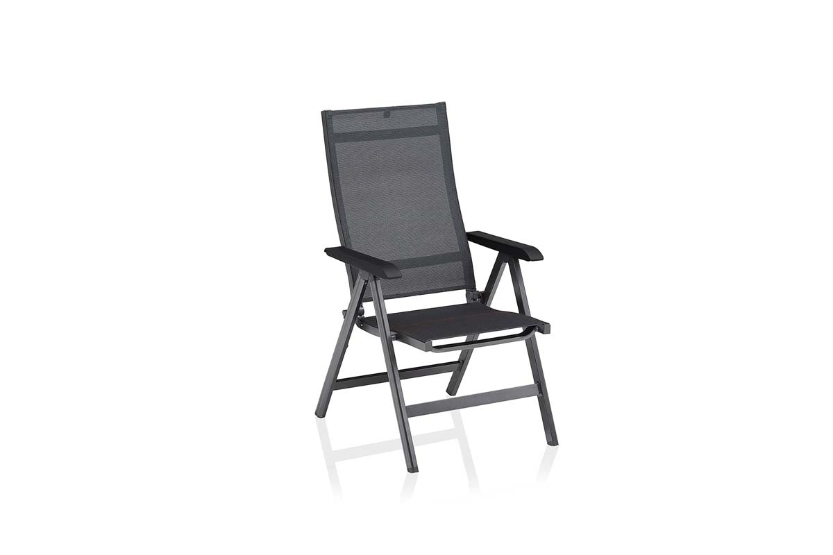 KETTLER BASIC + PREMIUM 2-er Set Multipositionssessel, Anthrazit / Schwarz