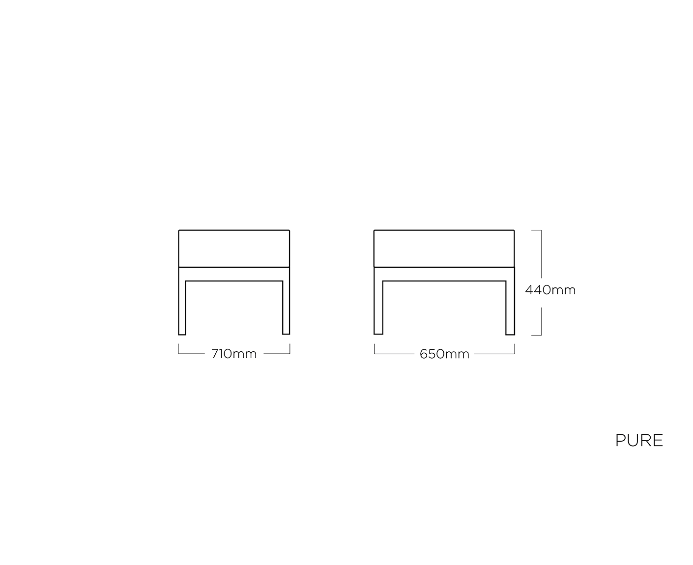 Kettler Pure Lounge Hocker Anthrazit / Sunbrella