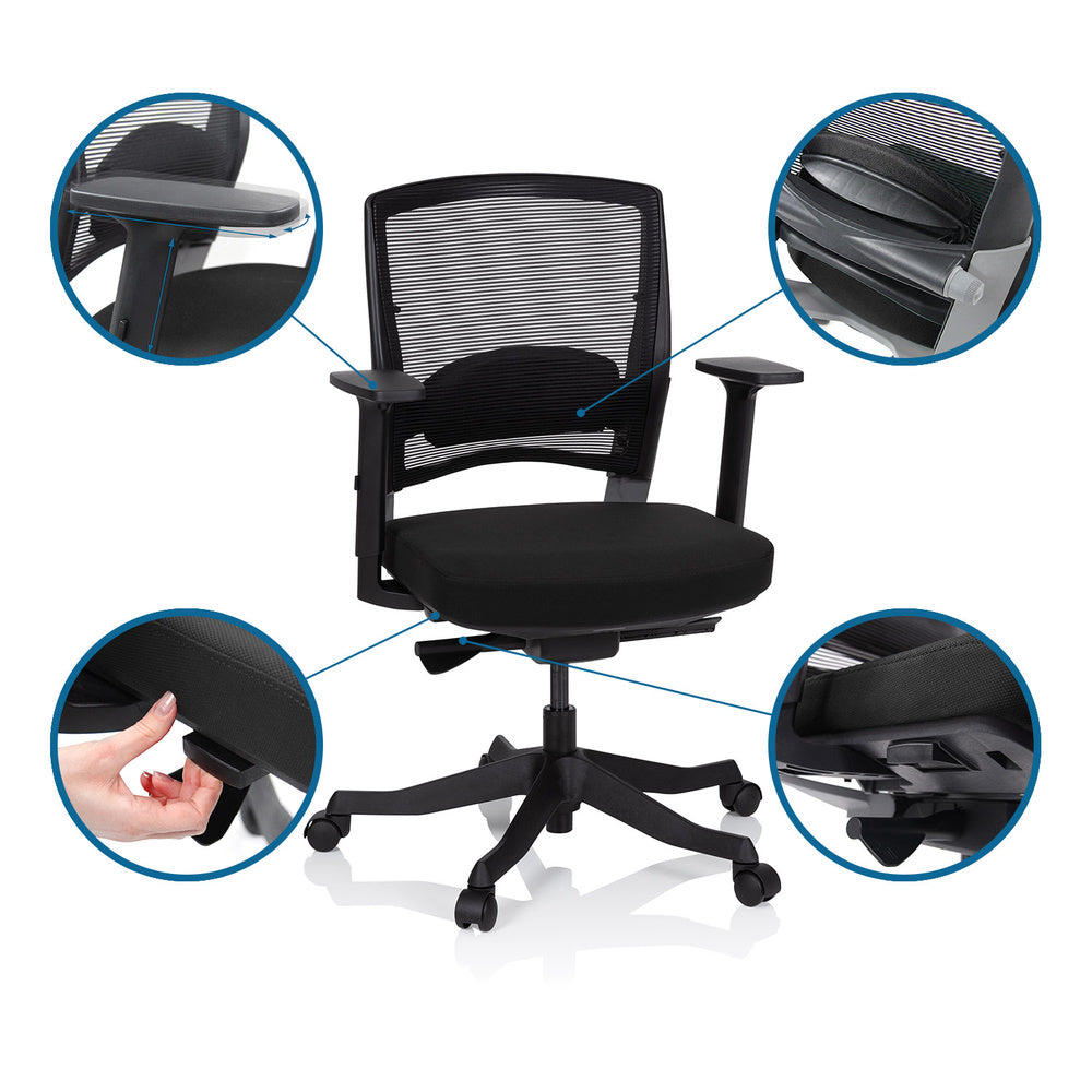 Bürostuhl, drehbar, IKAST BASE Schwarz