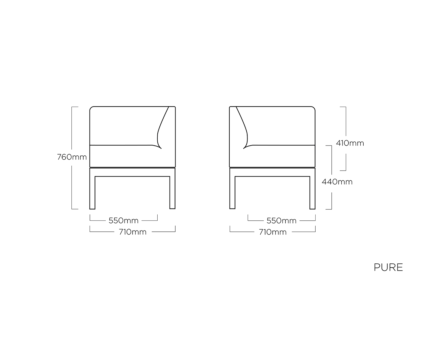 Kettler Pure Lounge Eckteil Anthrazit / Sunbrella