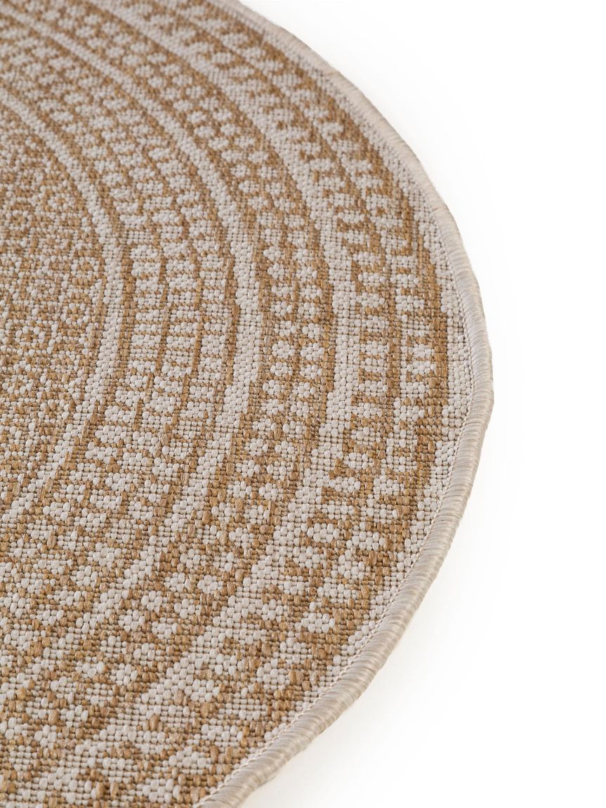 In- & Outdoor Teppich rund Cleo Creame / Beige
