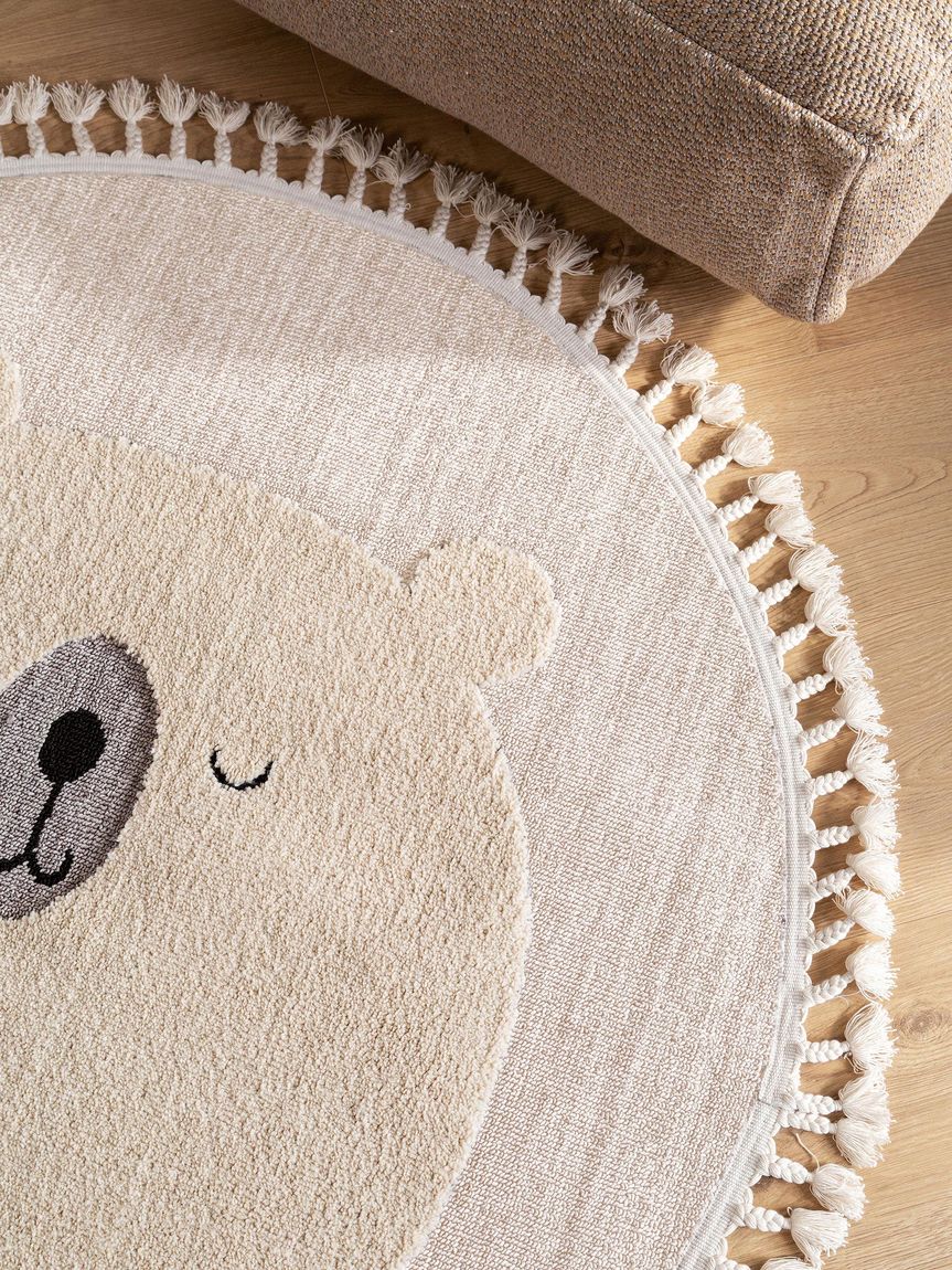 Kinderteppich Momo Ø 120 cm rund Creame