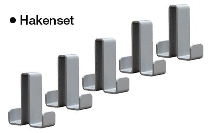Doppelhaken-Set 5 Stk. Kleiderhaken Alusilber