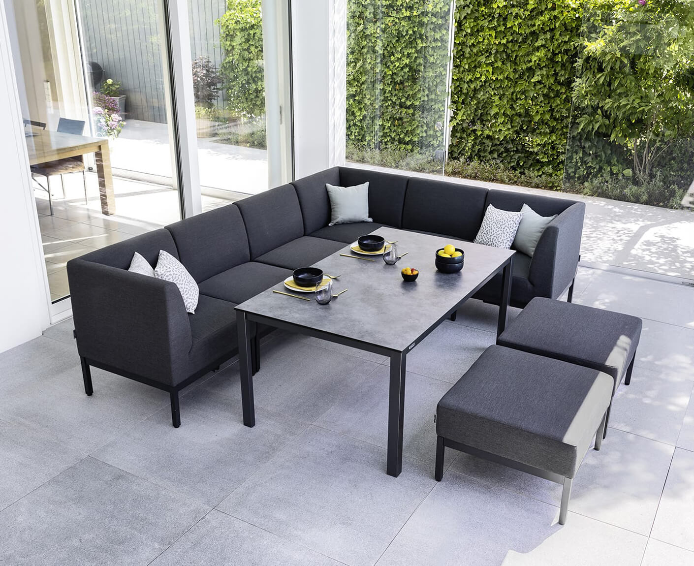 Kettler Pure Lounge Hocker Anthrazit / Sunbrella