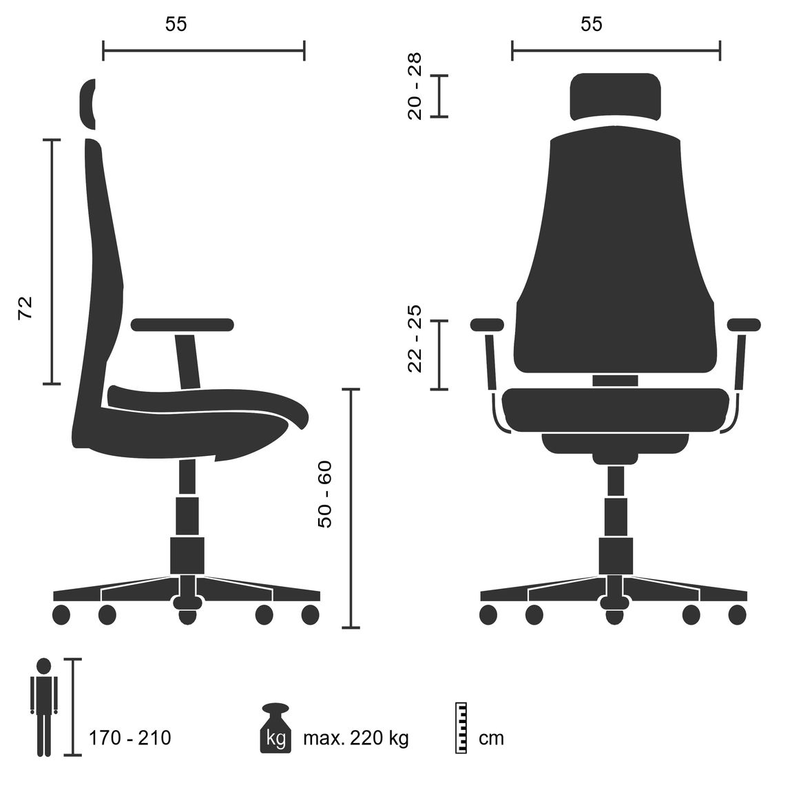 Bürostuhl INSTRUCTOR SW I PRO - XXL Schwarz