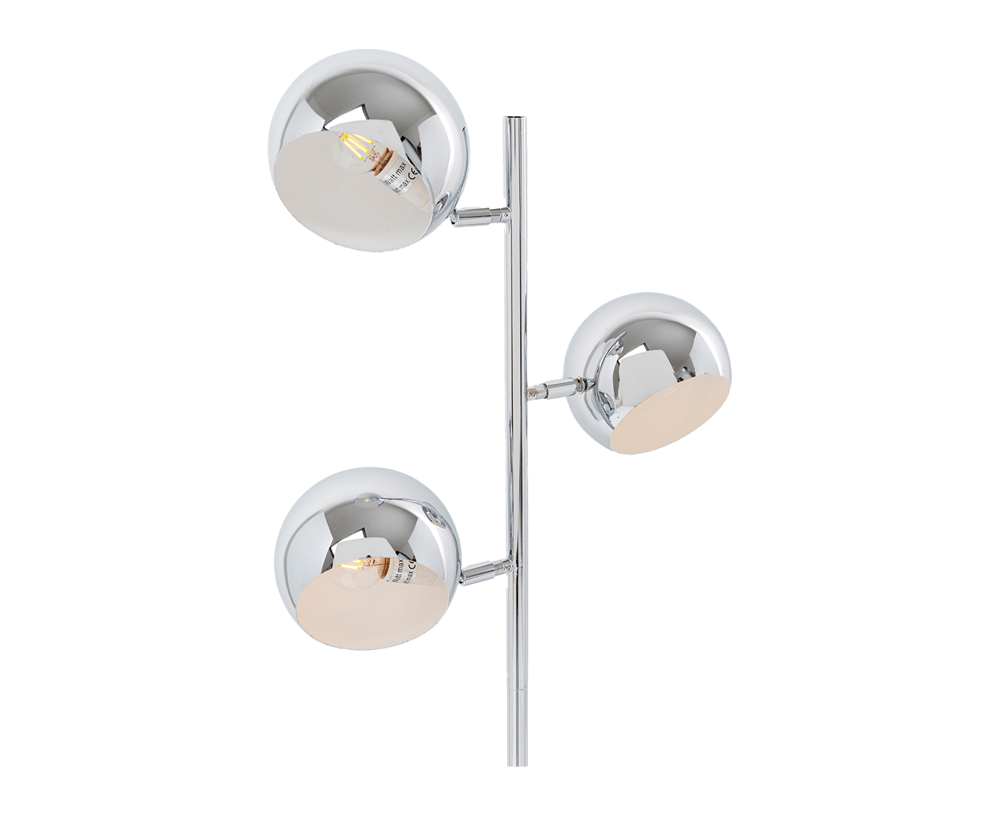 Stehlampe Leselampe Stehleuchte Calotta Chrome 151 cm Silber