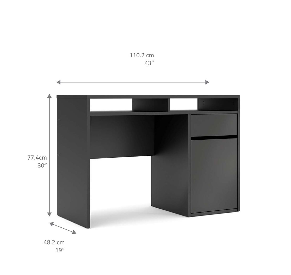 Function Plus Schreibtisch Schwarz matt