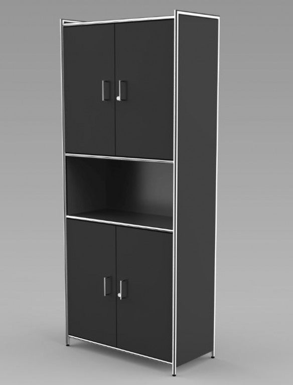 ARTLINE Kombischrank 5OH Aktenschrank Schrank Büroschrank Büroregal Anthrazit
