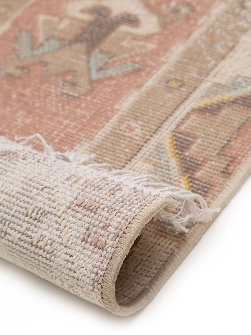 Teppich Folk Beige / Rosa
