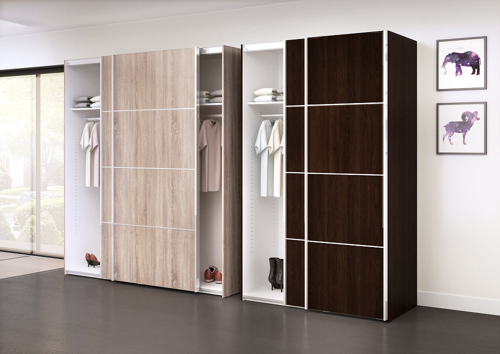 Verona Schiebetürenschrank 122 x 202 cm Eiche Struktur