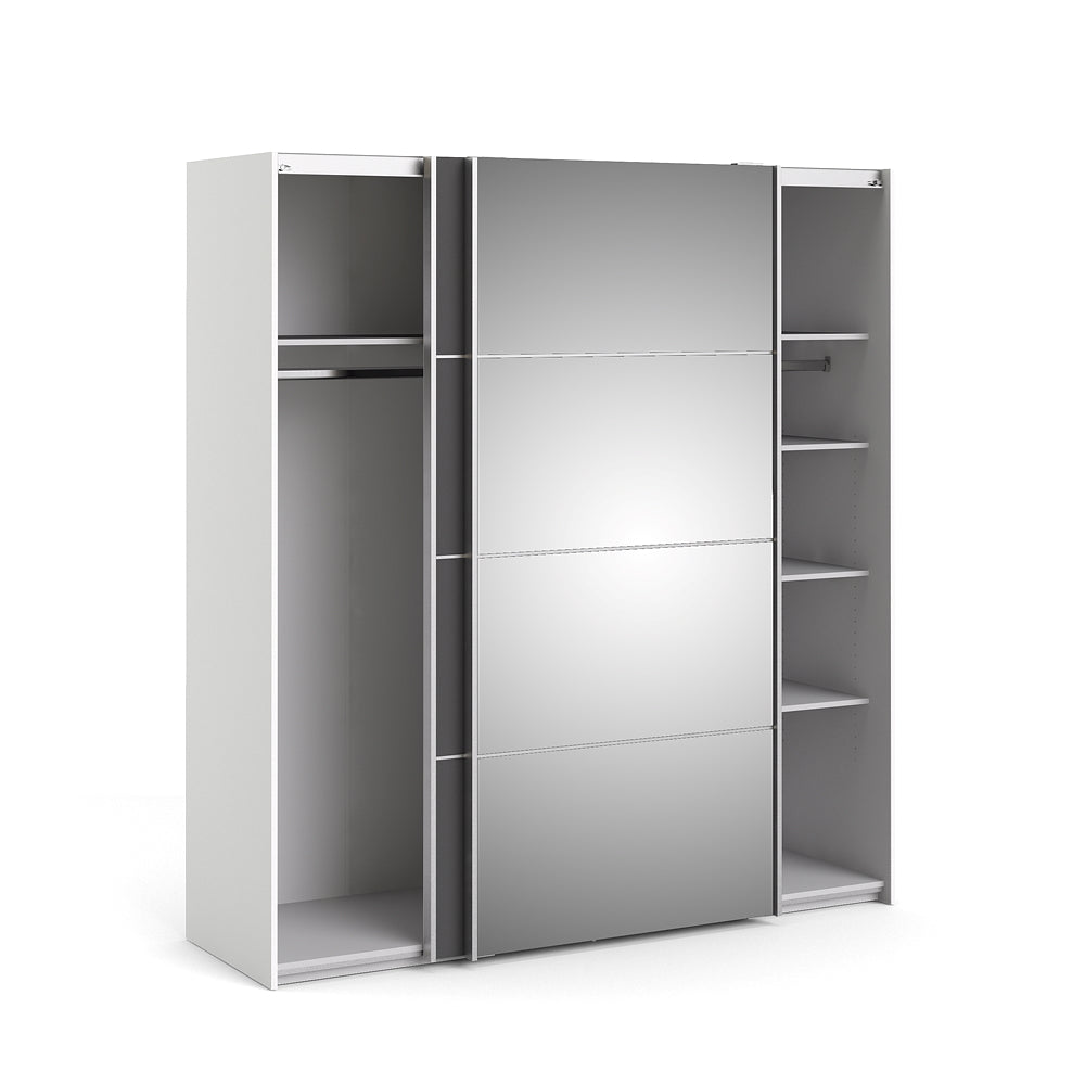 Verona Schiebetürenschrank 182 x 202 cm Weiß / Grau
