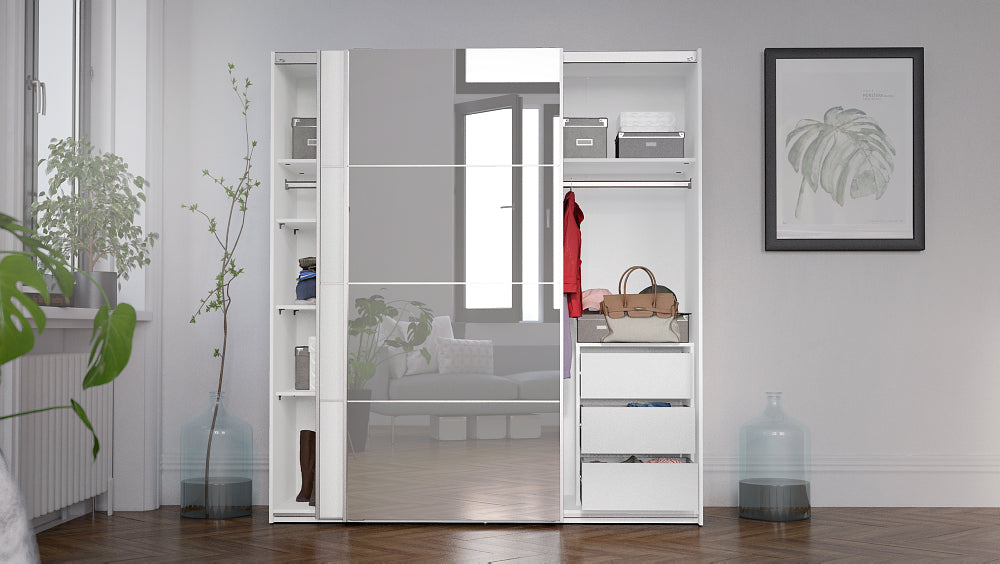 Verona Schiebetürenschrank 182 x 202 cm Weiß