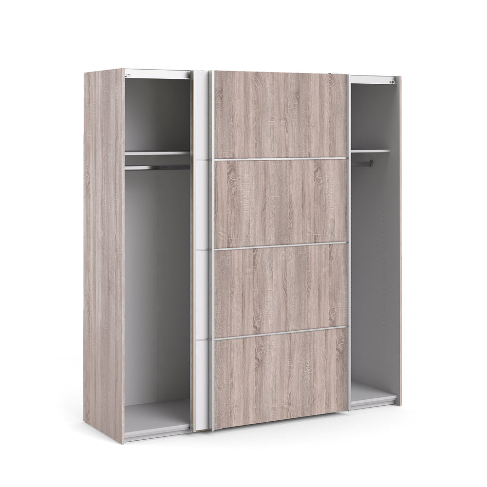 Verona Schiebetürenschrank 182 x 202 cm Trüffel / Weiß