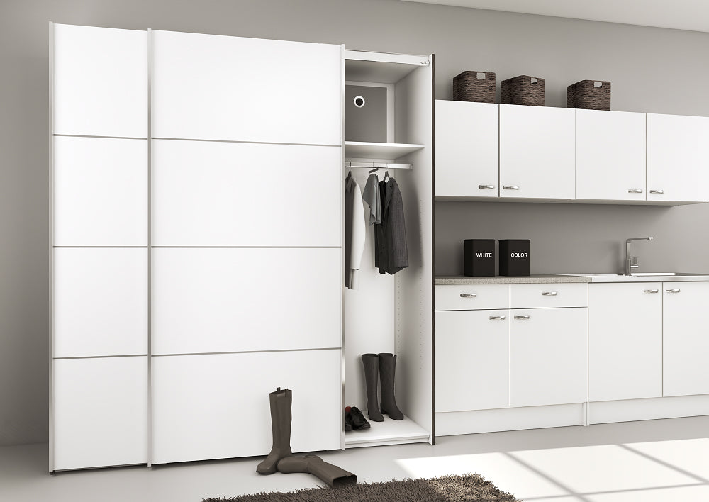 Verona Schiebetürenschrank 182 x 202 cm Weiß