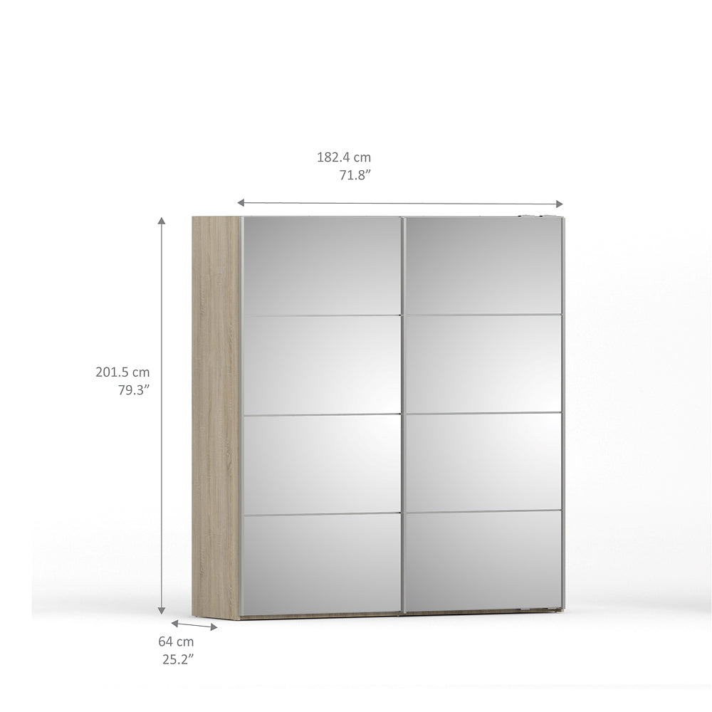 Verona Schiebetürenschrank 182 x 202 cm Eiche Struktur