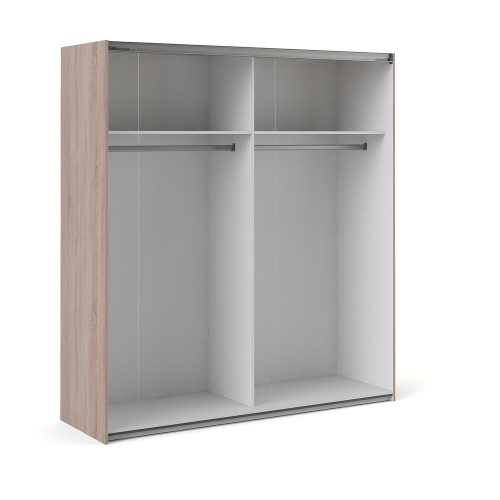 Verona Schiebetürenschrank 182 x 202 cm Trüffel / Weiß