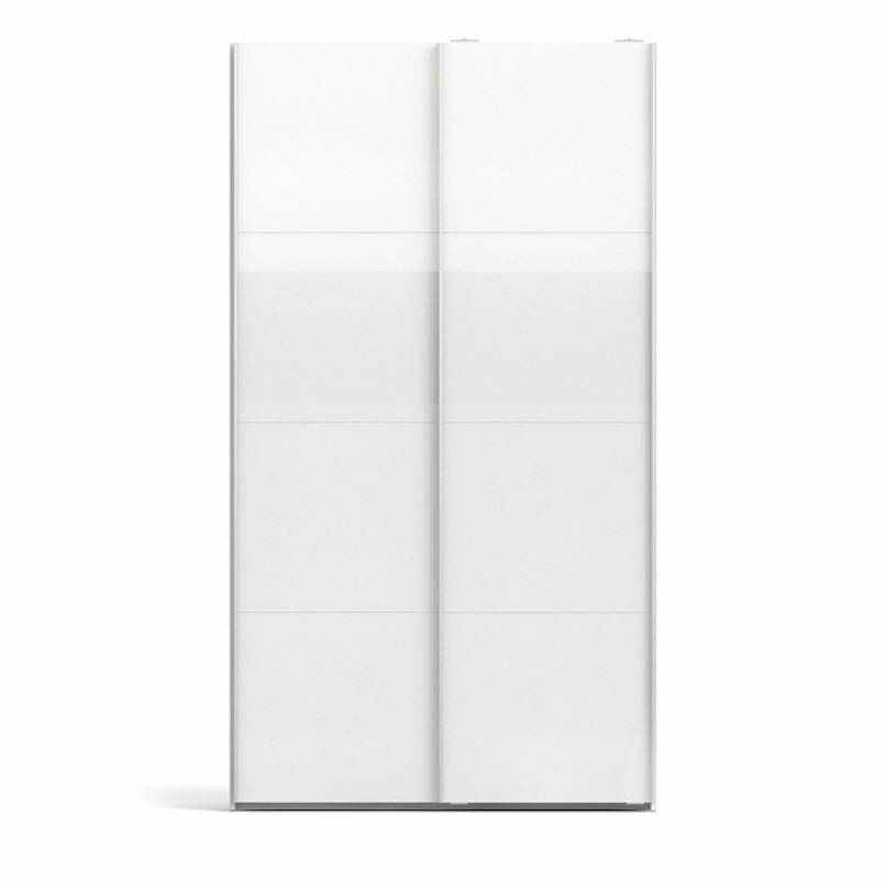 Verona Schiebetürenschrank 122 x 220 cm Weiß Hochglanz