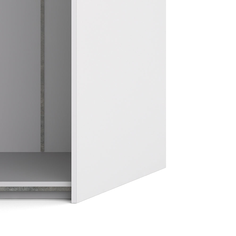 Verona Schiebetürenschrank 182 x 220 cm Weiß / Eiche Struktur