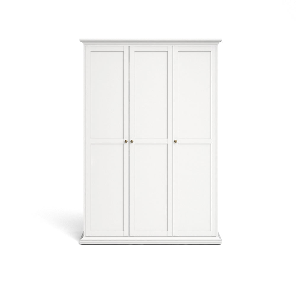 Paris Kleiderschrank 3-türig Weiß