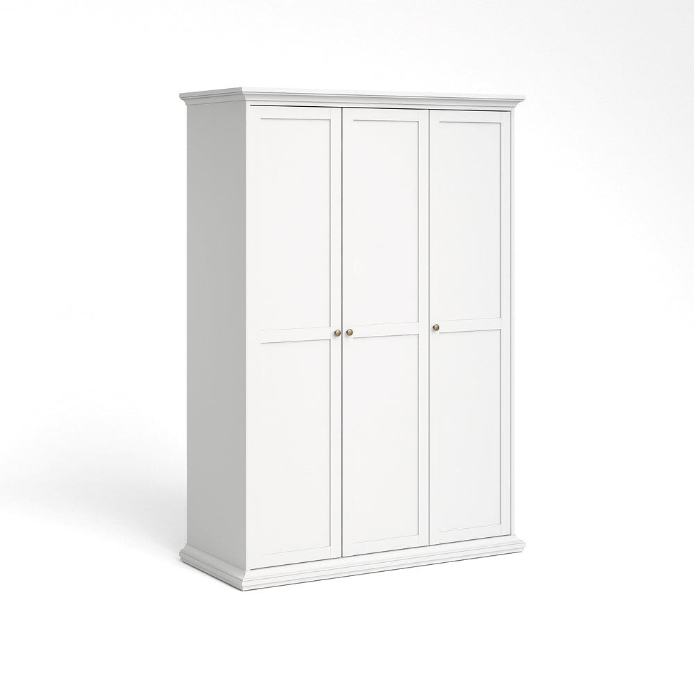 Paris Kleiderschrank 3-türig Weiß