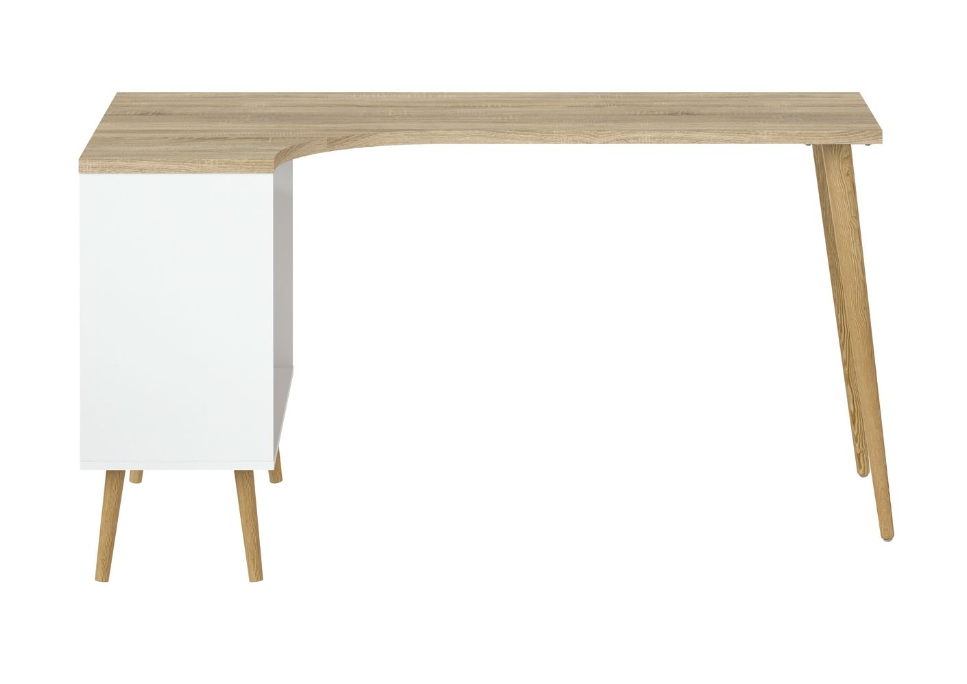 Oslo Eckschreibtisch 145 x 80 cm Winkeltisch Weiß / Eiche Sonoma