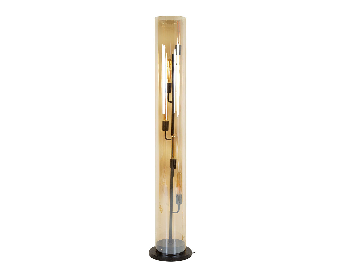 Stehlampe 5L Tube Braunglas Artic Schwarz