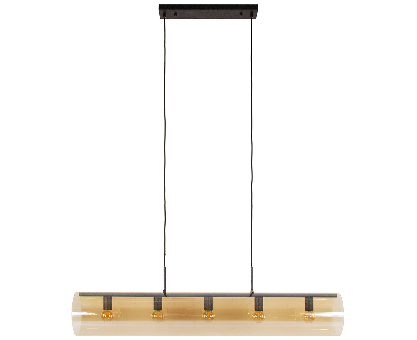 Hängelampe 5L Tube Braunglas / Artic Schwarz
