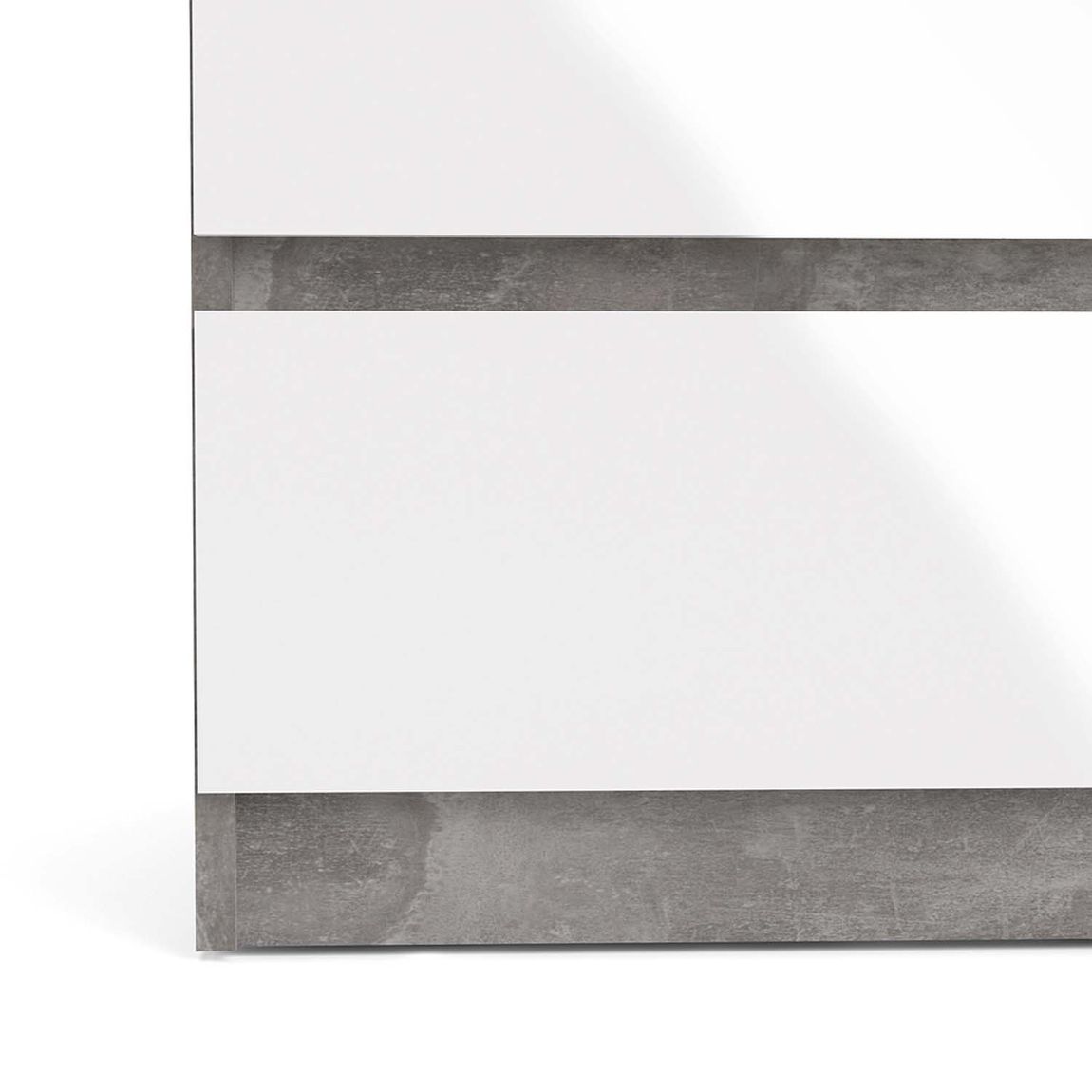 Naia Kommode Beton / Weiß Hochglanz