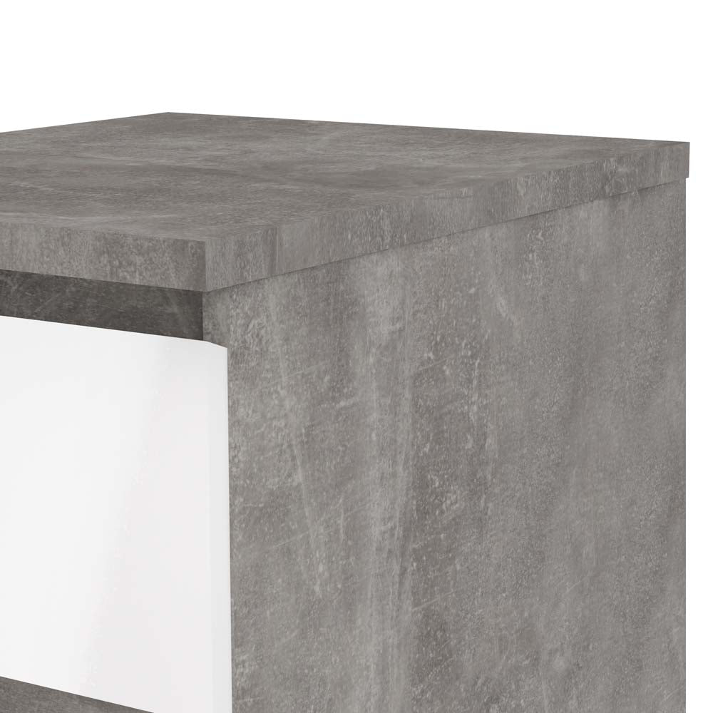Naia Kommode Beton / Weiß Hochglanz